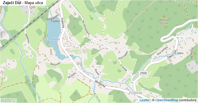 Zaječí Důl - mapa ulice