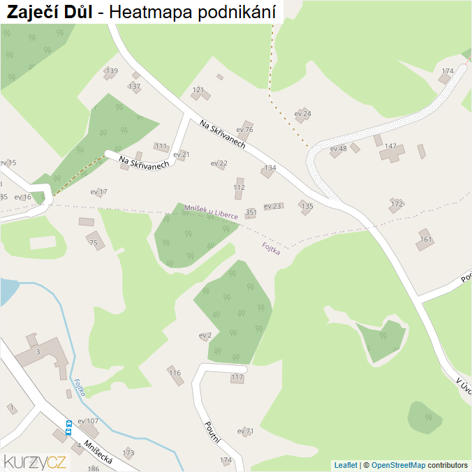 Mapa Zaječí Důl - Firmy v ulici.