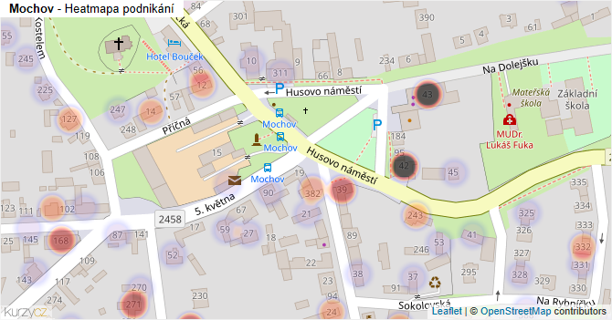 Mochov - mapa podnikání