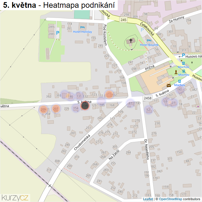 Mapa 5. května - Firmy v ulici.