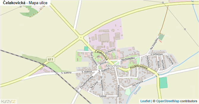 Čelakovická - mapa ulice