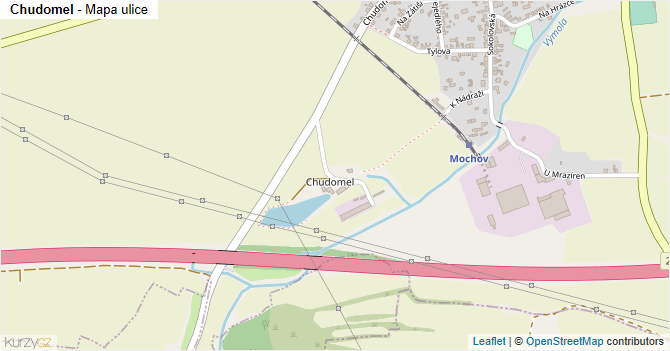 Chudomel - mapa ulice