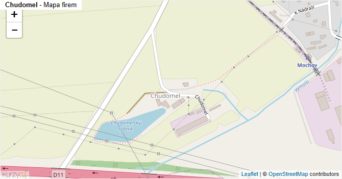 Chudomel - mapa firem