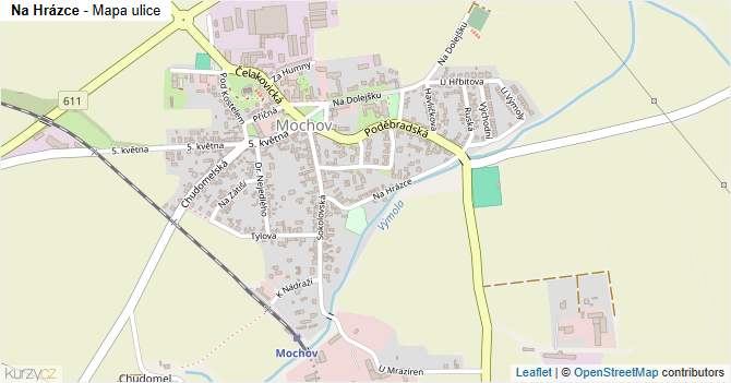Na Hrázce - mapa ulice
