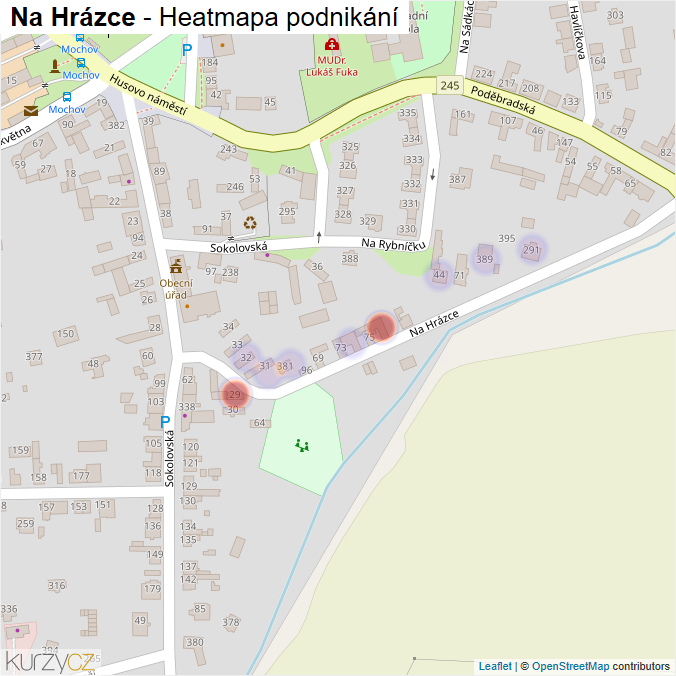 Mapa Na Hrázce - Firmy v ulici.