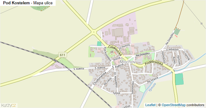 Pod Kostelem - mapa ulice
