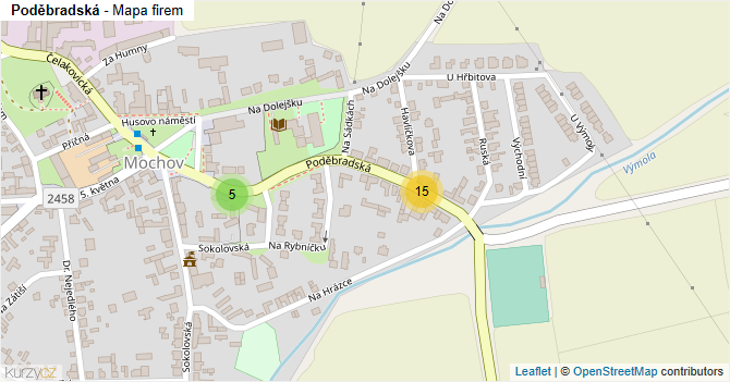 Poděbradská - mapa firem