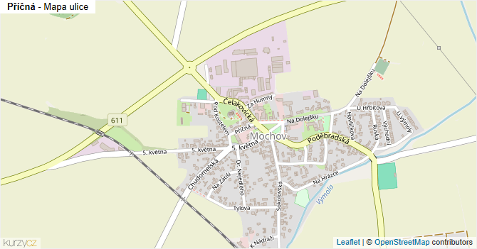 Příčná - mapa ulice