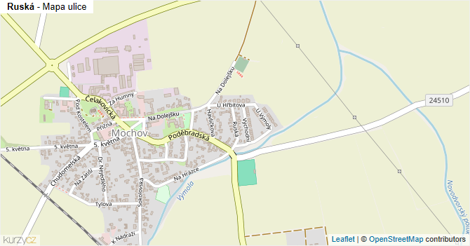 Ruská - mapa ulice