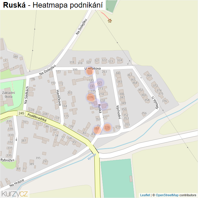 Mapa Ruská - Firmy v ulici.