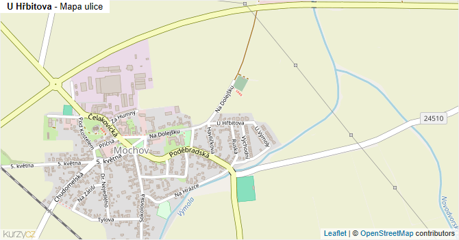U Hřbitova - mapa ulice