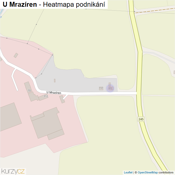 Mapa U Mrazíren - Firmy v ulici.
