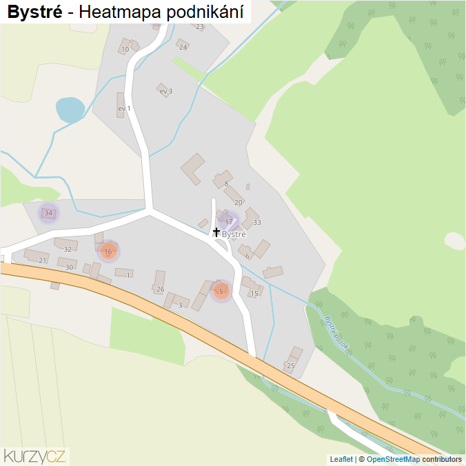 Mapa Bystré - Firmy v části obce.