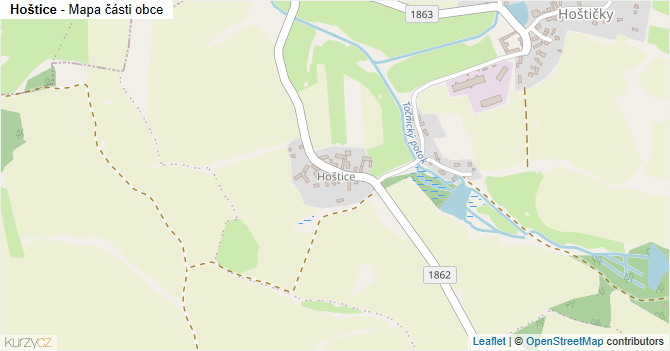 Hoštice - mapa části obce