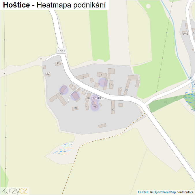 Mapa Hoštice - Firmy v části obce.