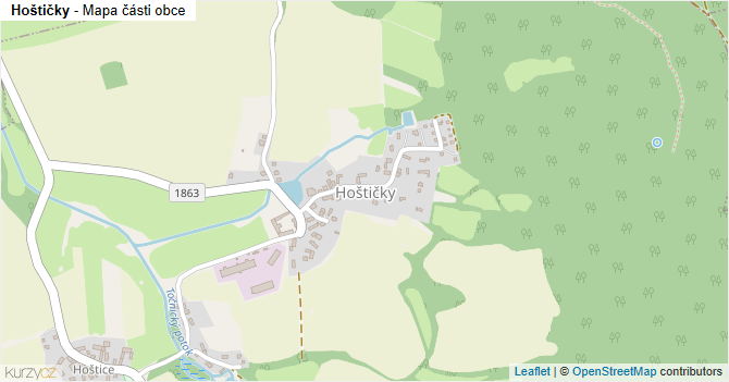 Hoštičky - mapa části obce