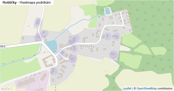 Hoštičky - mapa podnikání