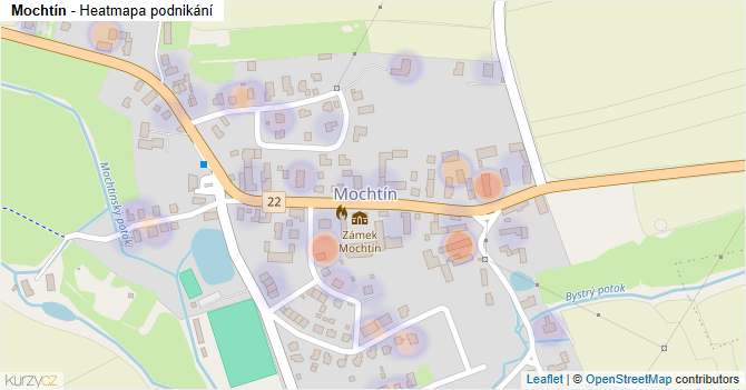 Mochtín - mapa podnikání