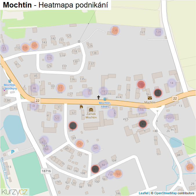 Mapa Mochtín - Firmy v části obce.