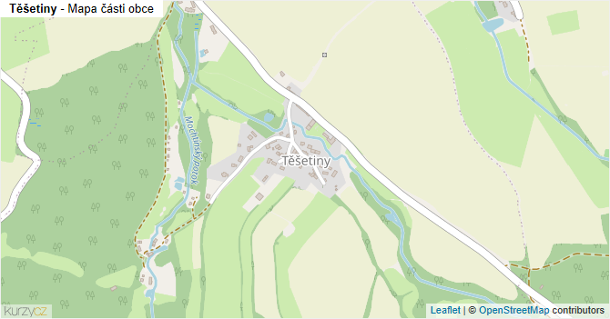 Těšetiny - mapa části obce