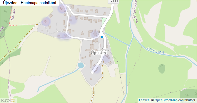 Újezdec - mapa podnikání