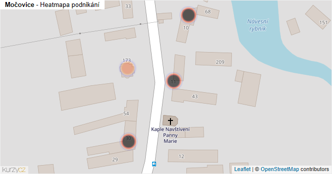 Močovice - mapa podnikání