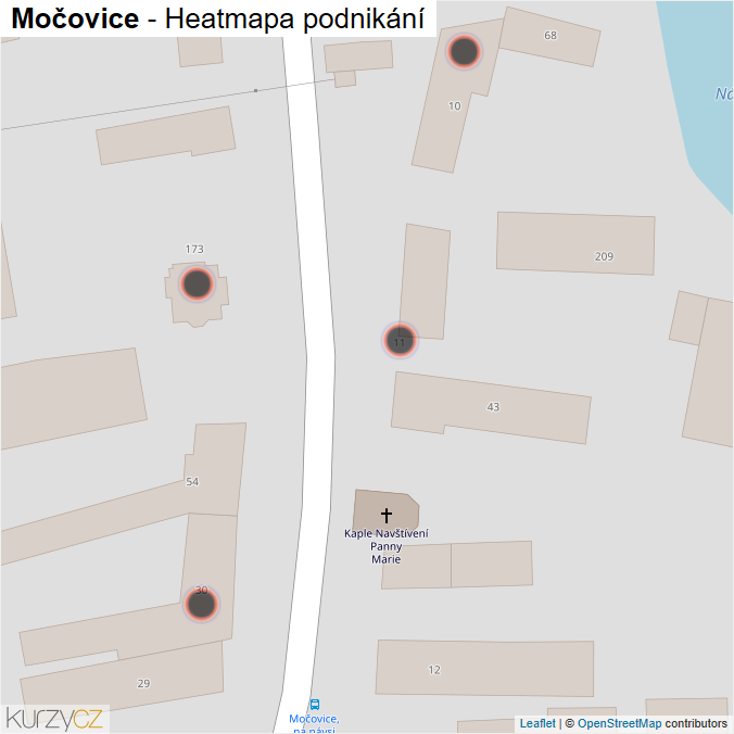 Mapa Močovice - Firmy v obci.