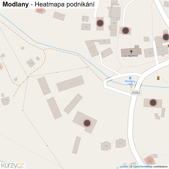 Mapa Modlany - Firmy v obci.