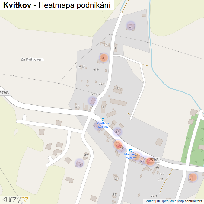 Mapa Kvítkov - Firmy v části obce.