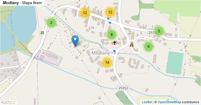 Modlany - mapa firem