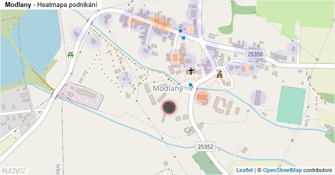 Modlany - mapa podnikání