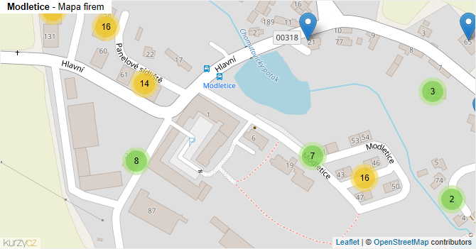 Modletice - mapa firem