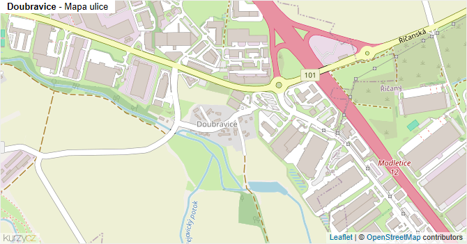 Doubravice - mapa ulice