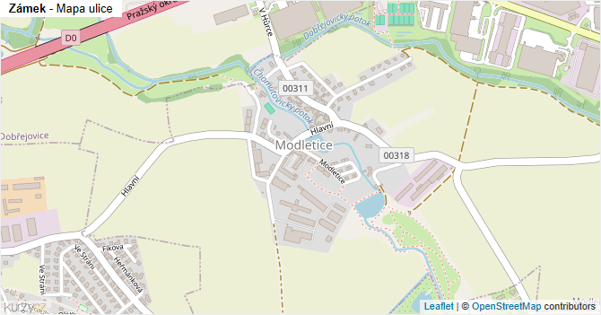 Zámek - mapa ulice