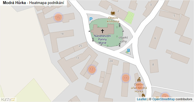 Modrá Hůrka - mapa podnikání