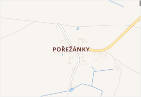 Pořežánky v obci Modrá Hůrka - mapa části obce
