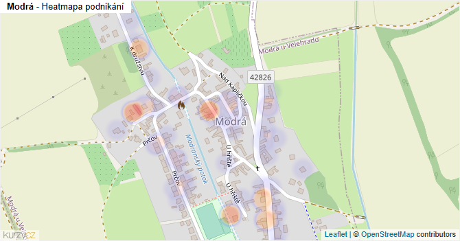 Modrá - mapa podnikání