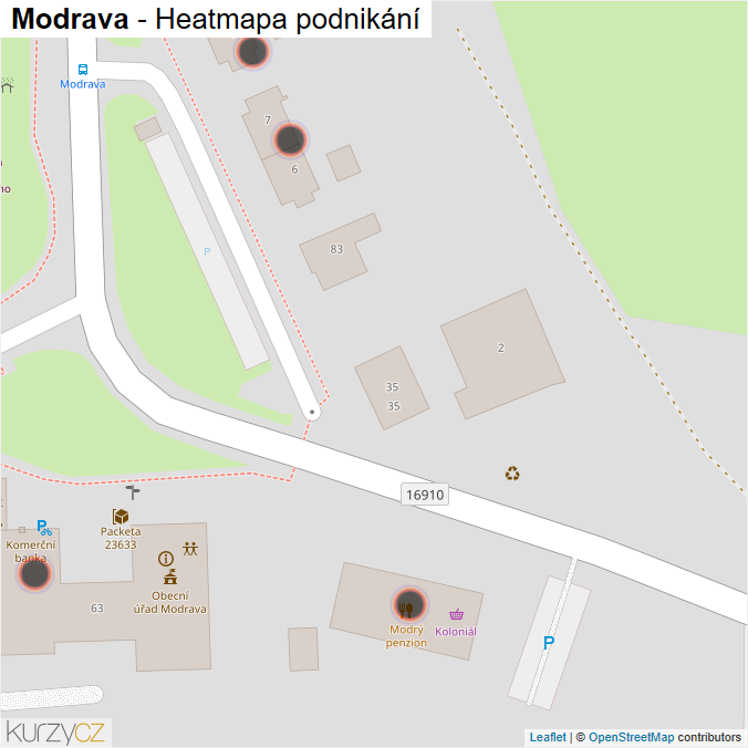 Mapa Modrava - Firmy v obci.