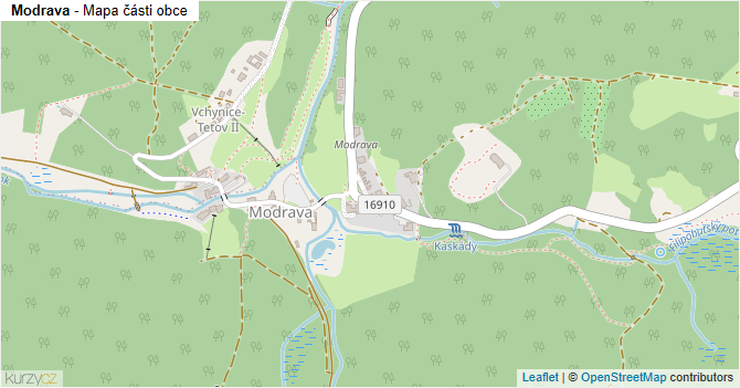 Modrava - mapa části obce