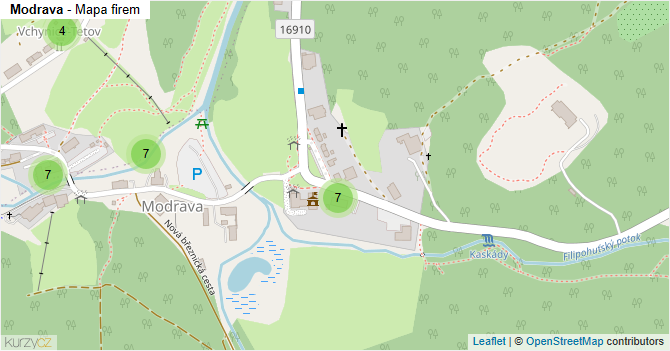 Modrava - mapa firem