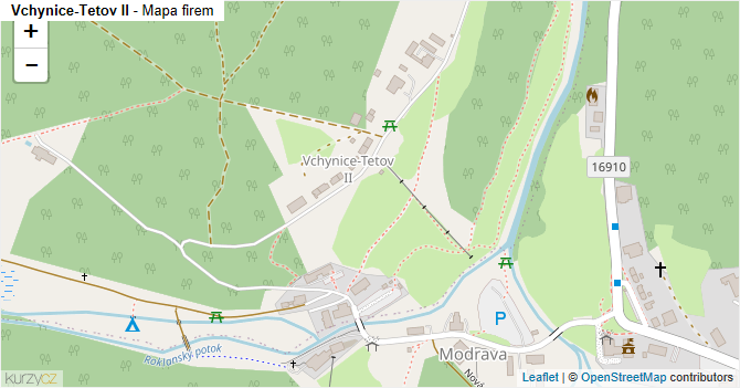 Vchynice-Tetov II - mapa firem