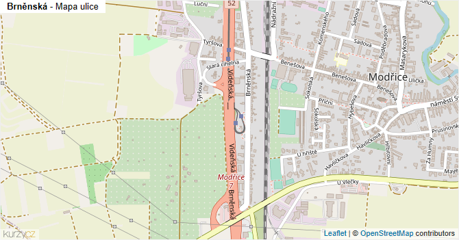 Brněnská - mapa ulice