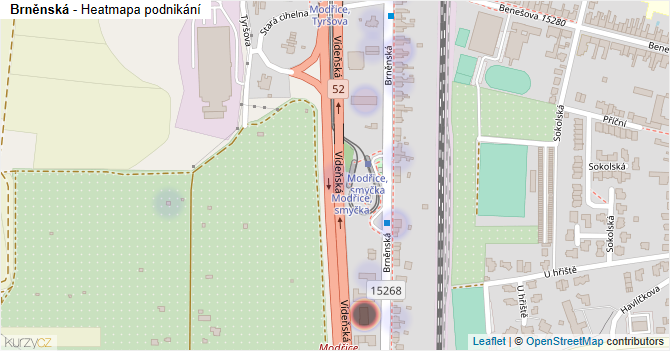 Brněnská - mapa podnikání