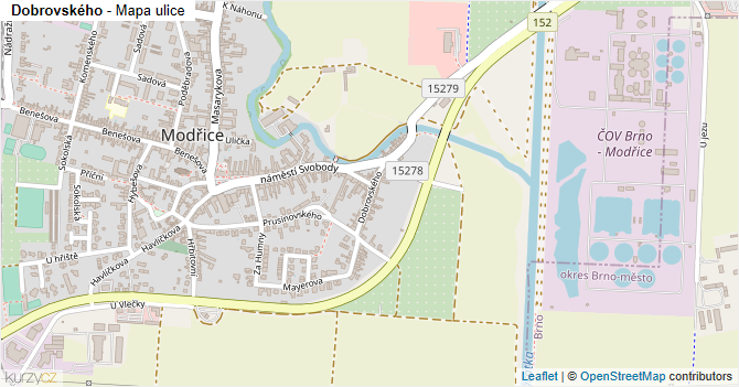 Dobrovského - mapa ulice