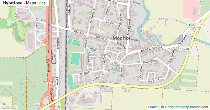 Hybešova - mapa ulice