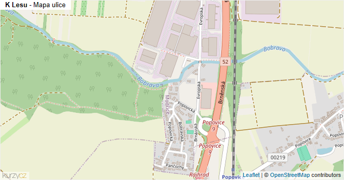 K Lesu - mapa ulice