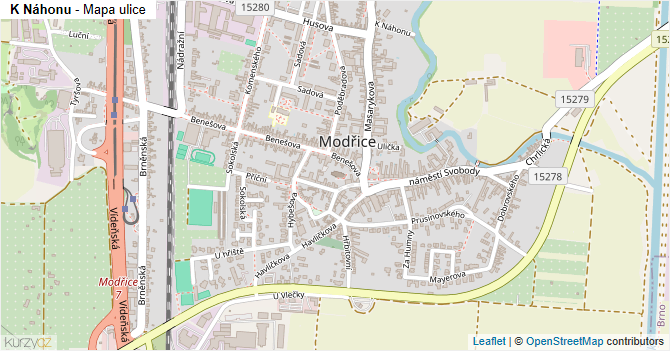 K Náhonu - mapa ulice