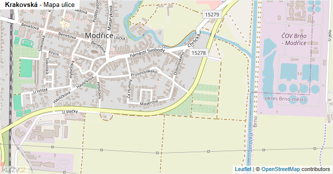 Krakovská - mapa ulice