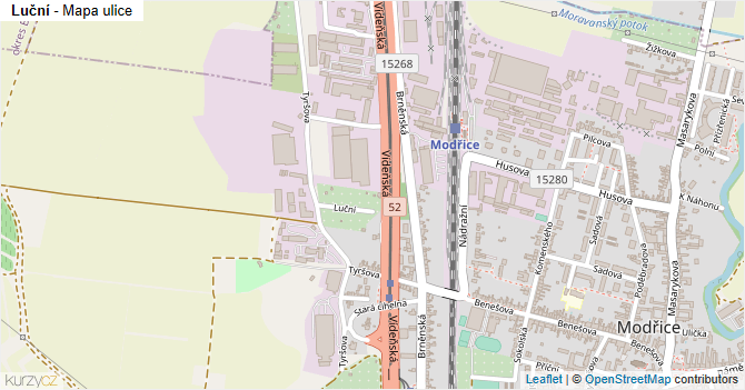 Luční - mapa ulice