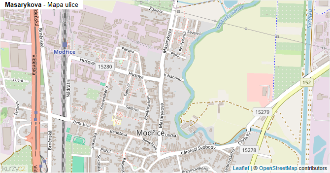 Masarykova - mapa ulice